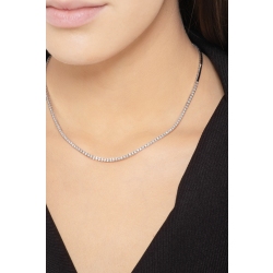 Collier tennis en or blanc 18k avec diamants 0.01 ct 2