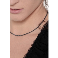 Collier tennis en or blanc 750 avec diamants noirs 2