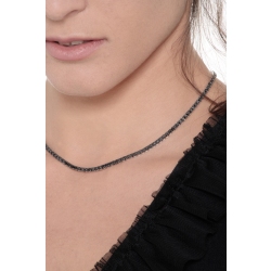 Collier tennis en or blanc 18k avec diamants noirs  2