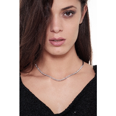 Collier tennis diamants 2.40 carats en or blanc 18k
