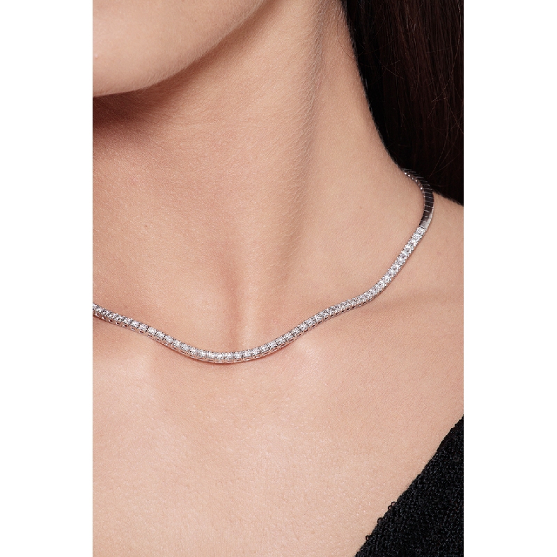 Collier tennis diamants 2.40 carats en or blanc 18k