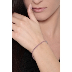 Bracelet Tennis fin en or blanc 18k avec rubis 2