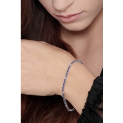Bracelet Tennis en or blanc 18k avec diamants et saphirs bleus 2