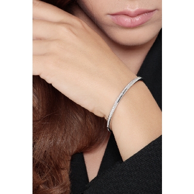 Bracelet rigide en or blanc avec diamants