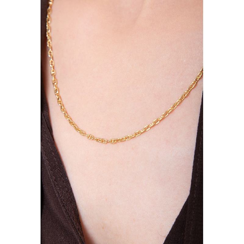 Collier maille traversino en Or Jaune 18k de 49 cm