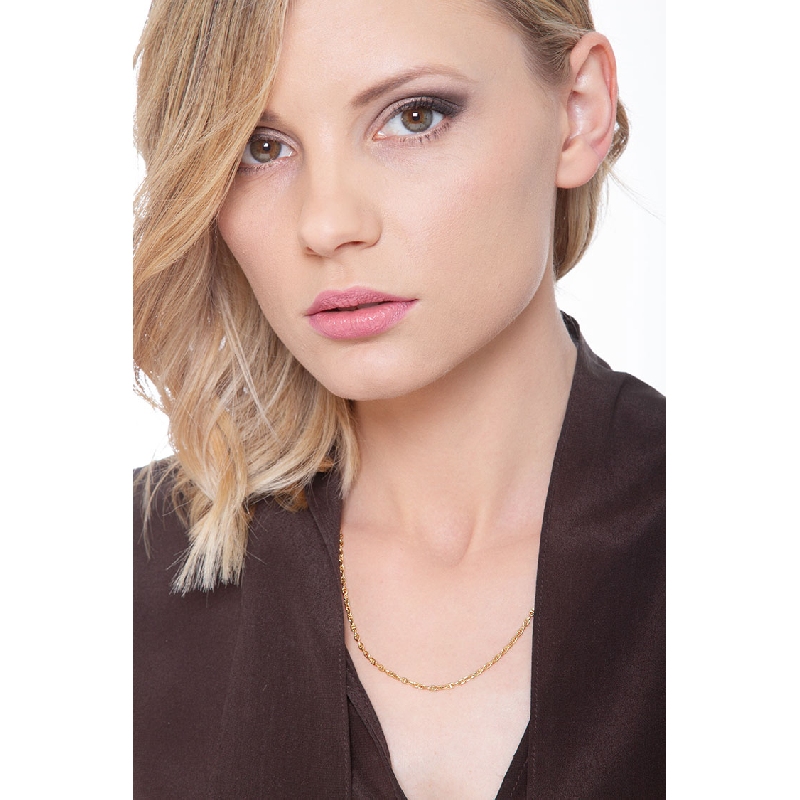 Collier maille traversino en Or Jaune 18k de 49 cm