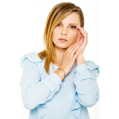 Bracelet or blanc et rose 18k forme ronde et diamants