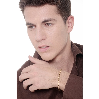 Bracelet en Or Jaune 18k a maillons diamantés de 19 cm