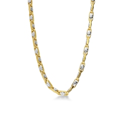 Collier en or jaune et blanc avec têtes de vis