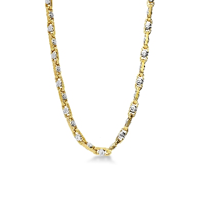 Collier en or jaune et blanc avec têtes de vis