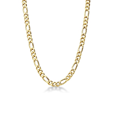 Collier plat en or jaune 18k, 50 cm
