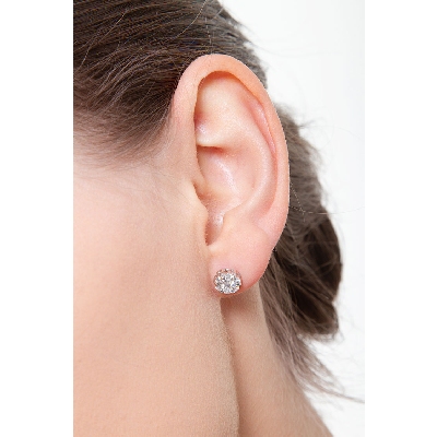 Boucles d’oreilles élégantes en or 18k avec diamants ct. 0,86