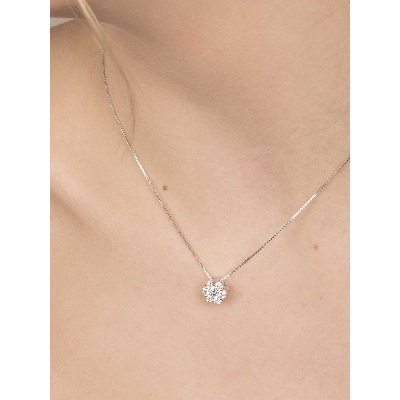 Collier illusion en or blanc 18k avec diamants