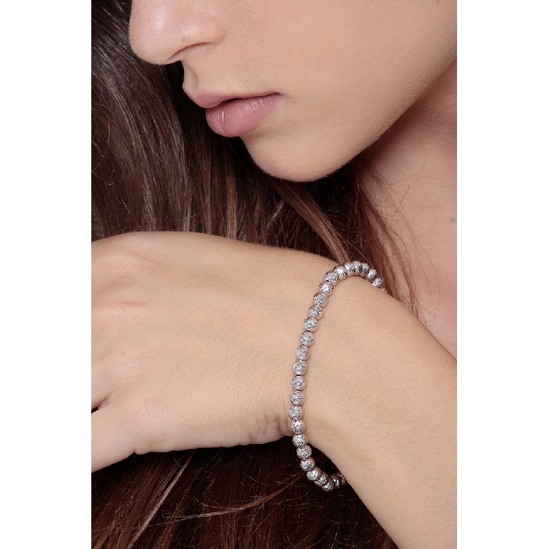 Bracelet fantaisie femme en or blanc diamanté 18k cm 19 Bracelet fantaisie femme en or blanc diamanté 18k cm 19