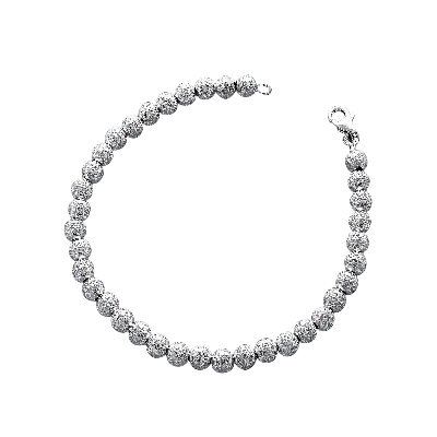 Bracelet fantaisie femme en or blanc diamanté 18k cm 19