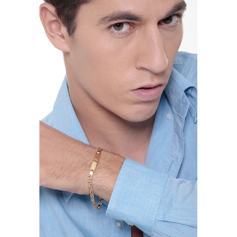 Bracelet avec plaque en or jaune 18k Bracelet avec plaque en or jaune 18k