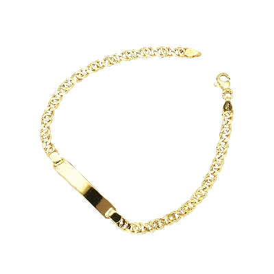 Bracelet avec plaque en or jaune 18k