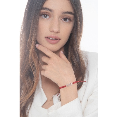 Bracelet avec symbole infini en or blanc 18k et diamants