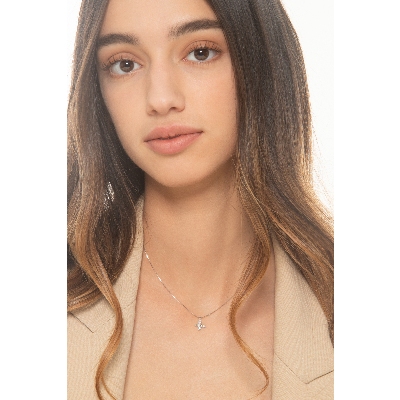 Collier papillon en diamants en or blanc 18k 