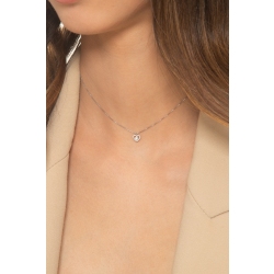 Collier en or blanc 18 carats avec pendentif en forme de cœur en diamants 2