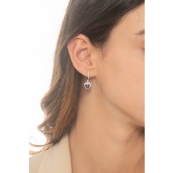 Boucles d'oreilles en or blanc 18k avec saphirs bleus  2