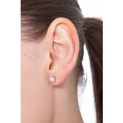 Clous d'oreilles puce brillant 0.80 ct or blanc 750 2