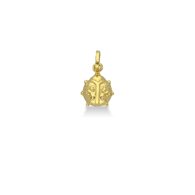 Pendentif coccinelle en or jaune 18k, 1 cm