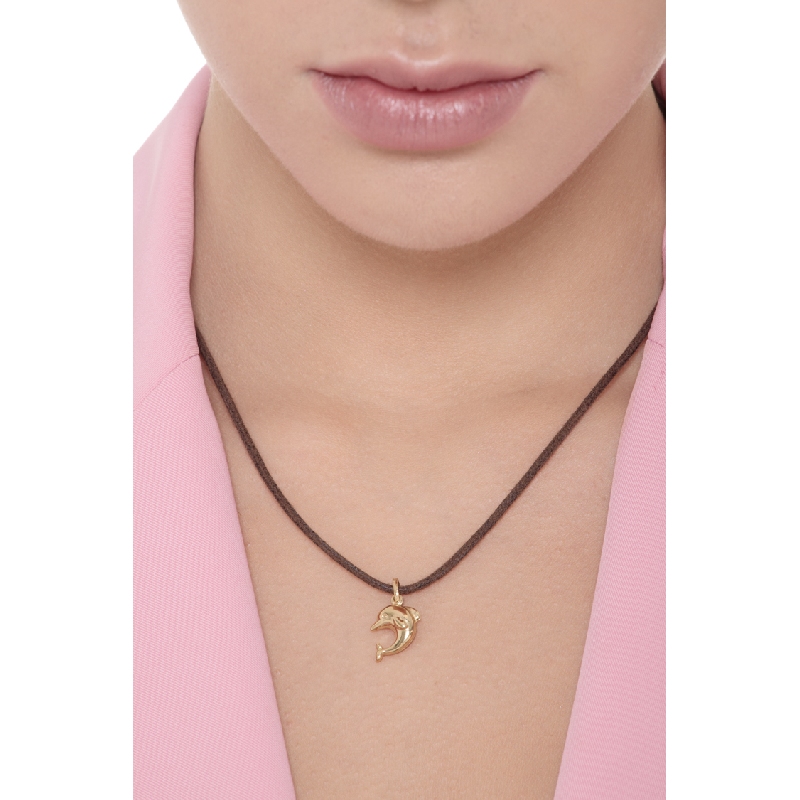 Pendentif dauphin en or jaune 18k