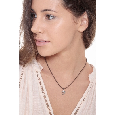 Pendentif dauphin en or blanc 18K
