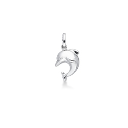Pendentif dauphin en or blanc 18K