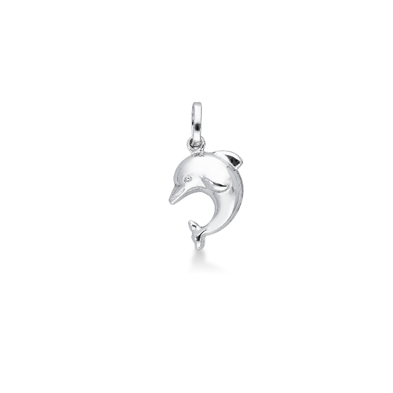 Pendentif dauphin en or blanc 18K Pendentif dauphin en or blanc 18K