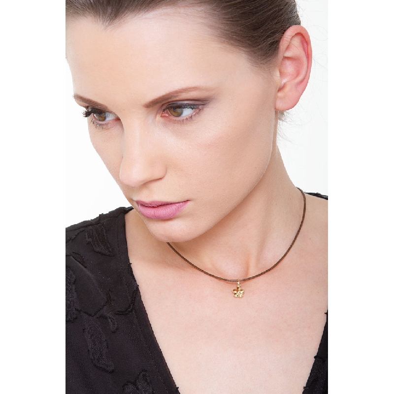 Pendentif fleur bombée en or jaune 18k Pendentif fleur bombée en or jaune 18k