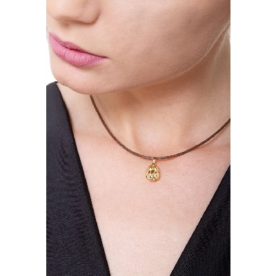 Pendentif hibou en or jaune 18k