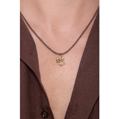 Pendentif Or Jaune 18k avec croix, cœur et ancre