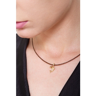 Pendentif dauphin en or jaune 18k, 1 cm