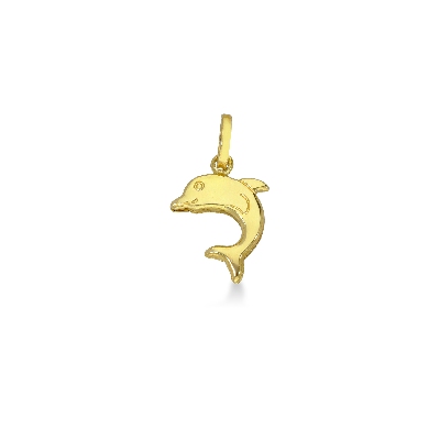 Pendentif dauphin en or jaune 18k, 1 cm