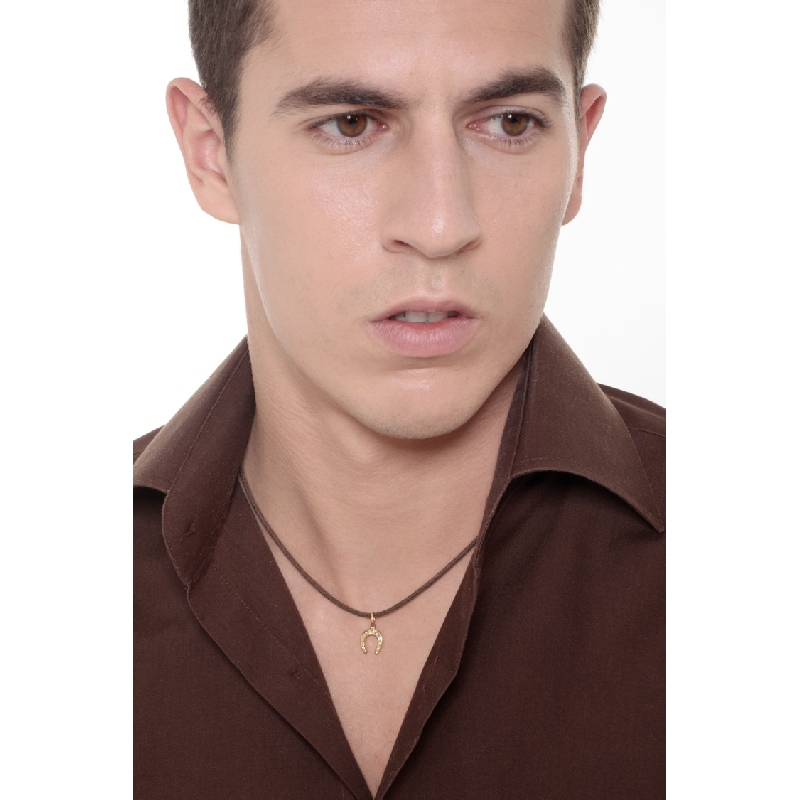 Pendentif fer à cheval en or jaune 18k, 1 cm