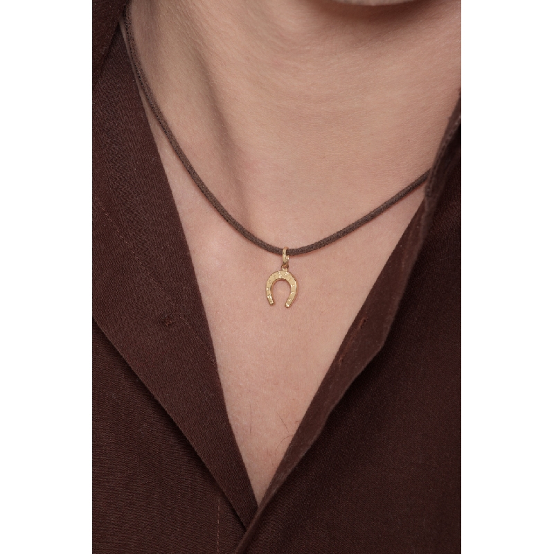 Pendentif fer à cheval en or jaune 18k, 1 cm