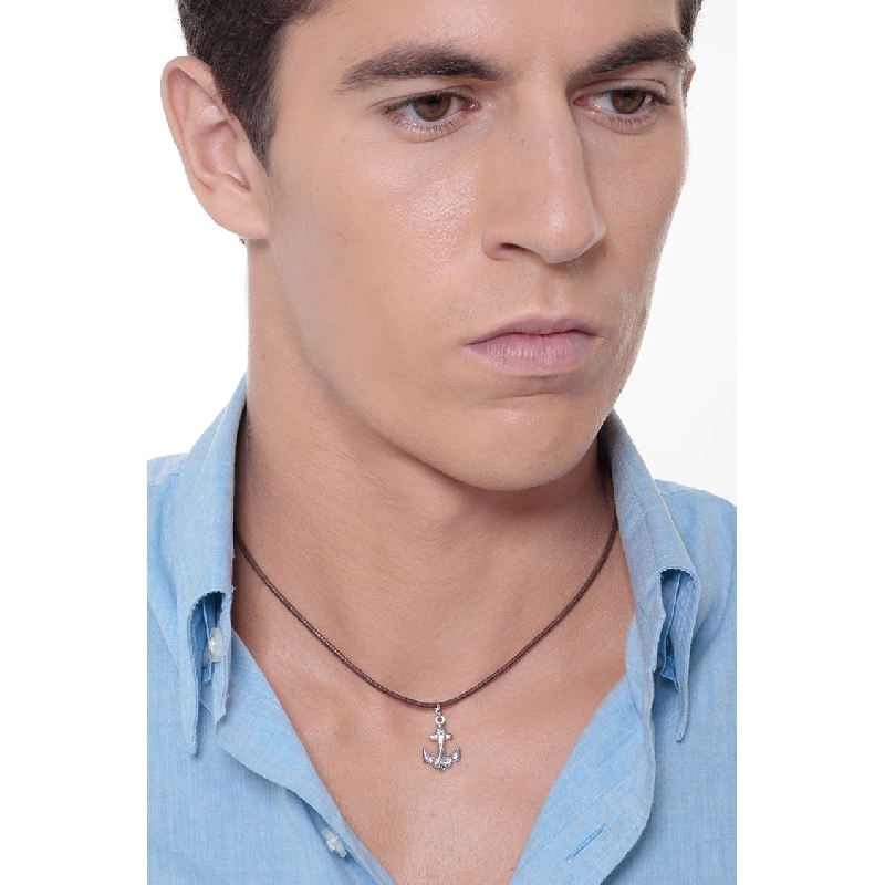 Pendentif Ancre en or blanc 18k