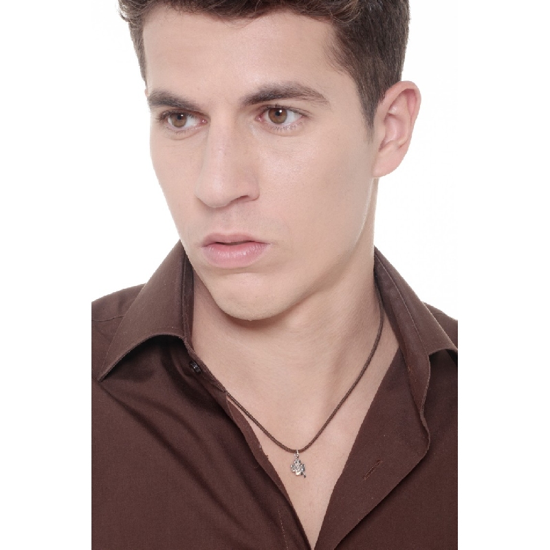 Pendentif Or Blanc 18k en forme de trèfle