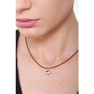 Pendentif cœur en or blanc 18K