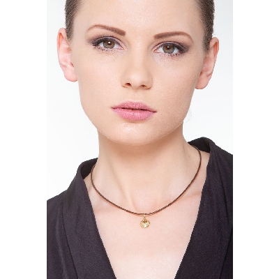 Pendentif Soleil avec sourire en or jaune 18k