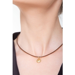 Pendentif Soleil avec sourire en or jaune 18k 2