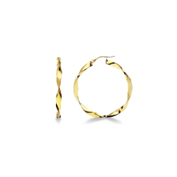 Créoles femme torsadés en or jaune 18k