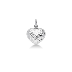 Pendentif cœur en or blanc 18K diamanté