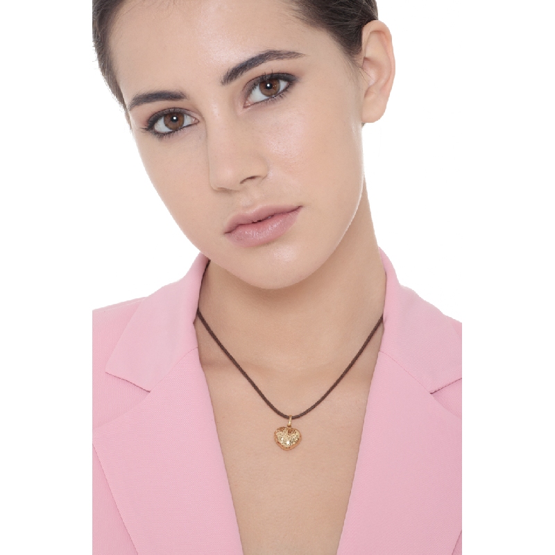 Pendentif cœur Or Jaune 18k texturé