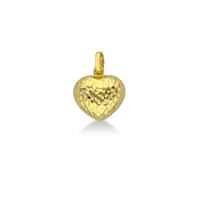 Pendentif cœur Or Jaune 18k texturé