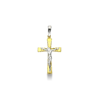 Pendentif croix en or 18 carats avec Christ