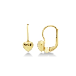 Boucles d’oreilles en forme de cœur en or jaune 18