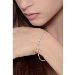 Bracelet Tennis pour Femme en Or Blanc 18k avec Zircones, 18 cm 2